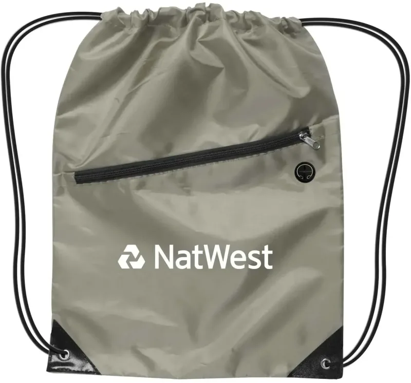 Custom Drawstring Backpack with Zipper — view 5