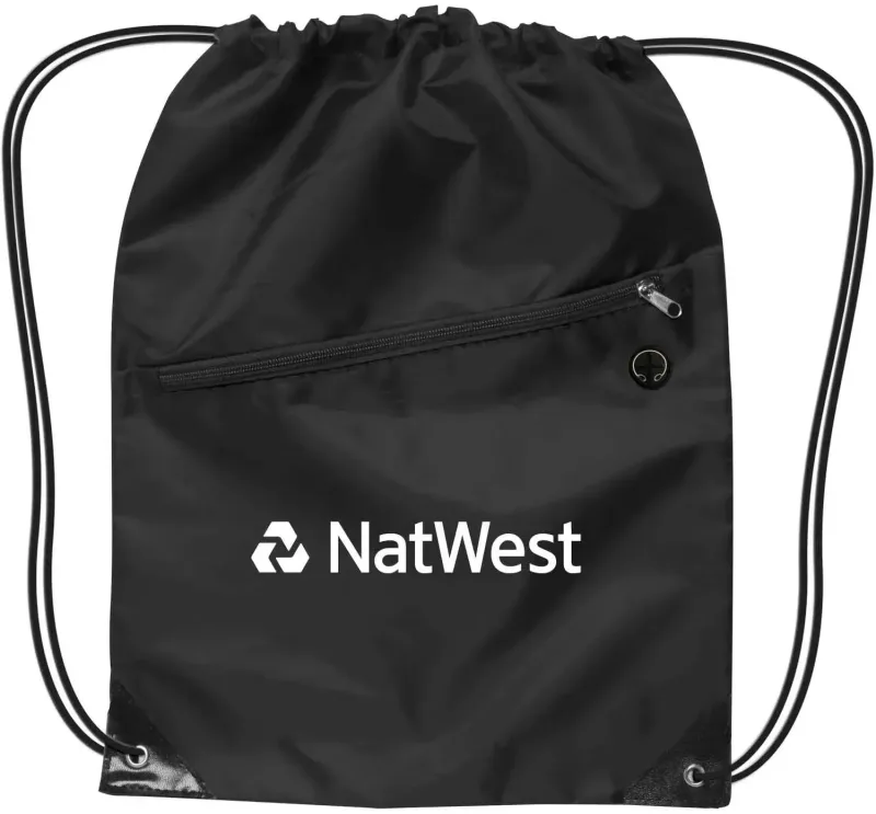 Custom Drawstring Backpack with Zipper — view 7