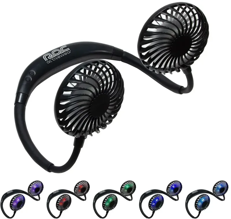 Custom Dual Breeze Hands-Free Neck Fan with Mood Light — view 5