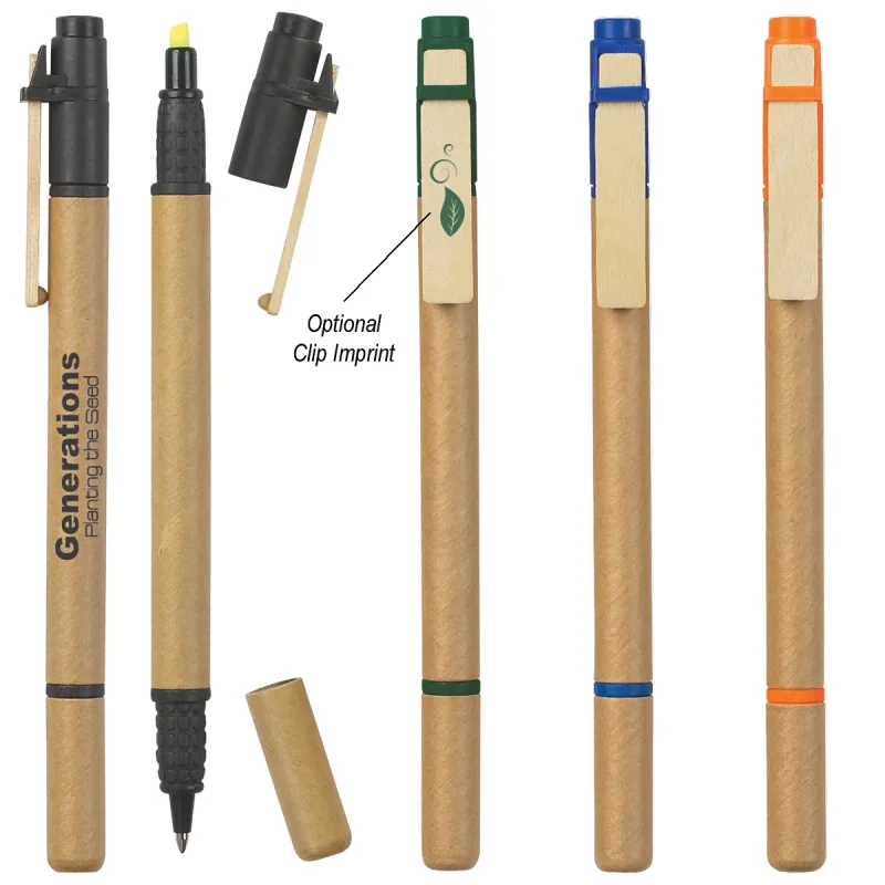 Dual Function Eco-Inspired Pen With Highlighter — view 7