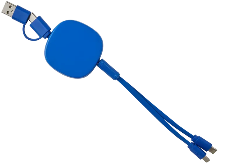 Custom Retractable Bamboo Charge-It™ Cable - 3-in-1 — view 3