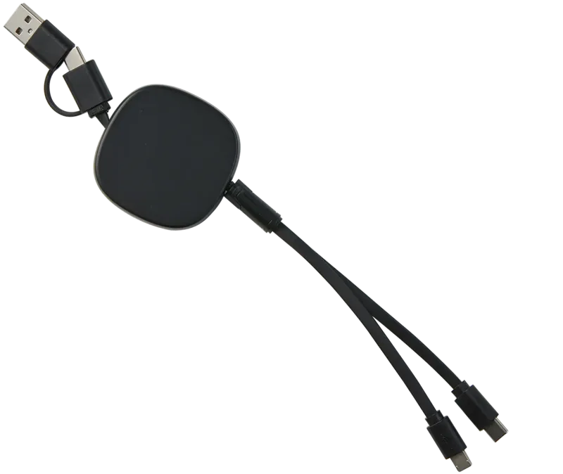 Custom Retractable Bamboo Charge-It™ Cable - 3-in-1 — view 5