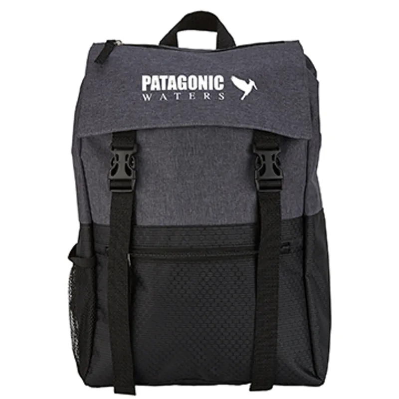 Dual-Strap Laptop Rucksack Backpack (Grey/Black) — view 3