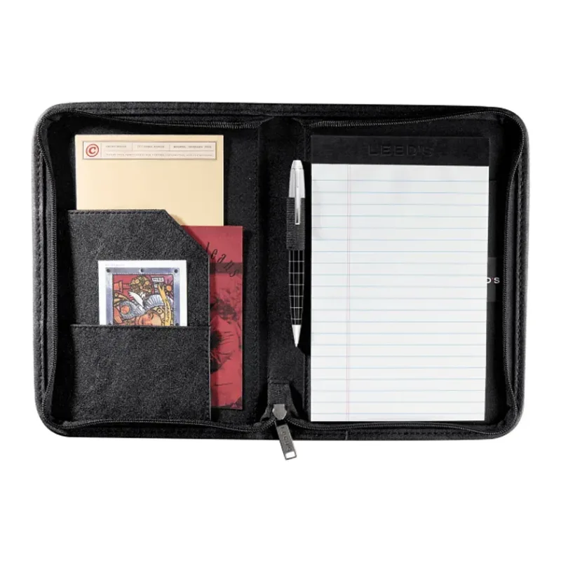 Custom Branded DuraHyde Jr. Zippered Padfolio with Notepad - 5"x8" — view 2