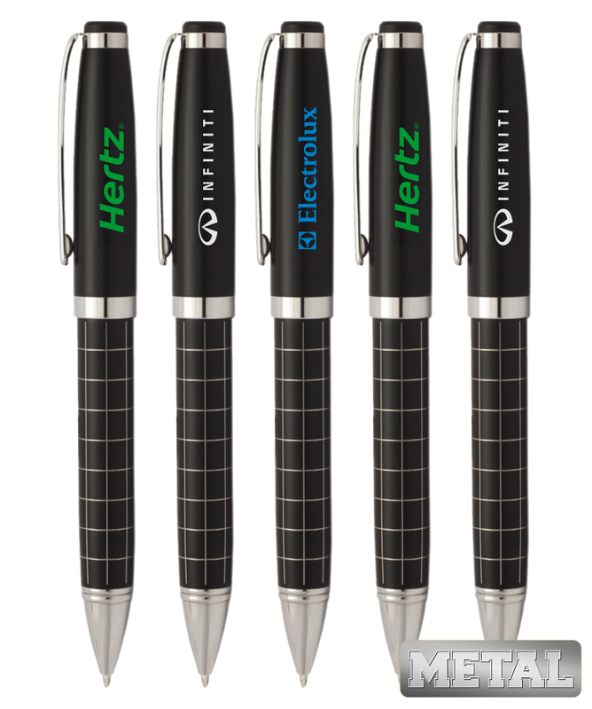 Ebon Grid Metal Twist Pen - Promotional Item