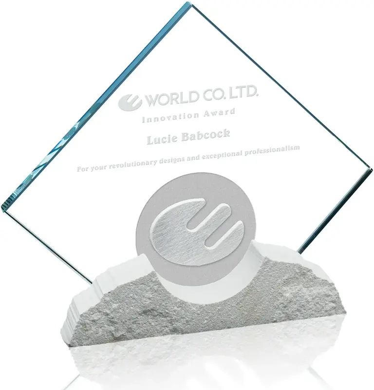 Eclipse Imprinted Award with Sandstone & Glass Base