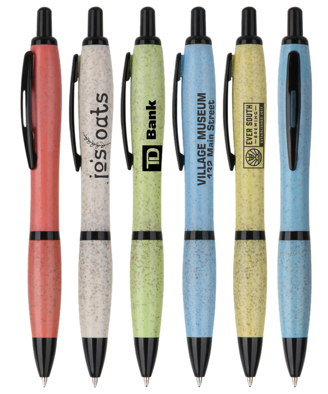 Eco-Friendly Wheat Straw Click Pen with Metal Clip