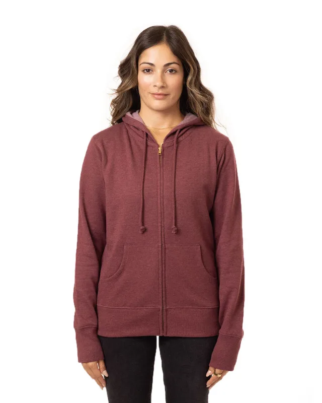 econscious Ladies' Heathered Full-Zip Hooded Sweatshirt — view 11