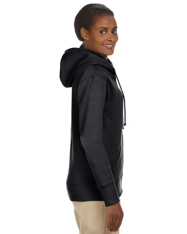 econscious Ladies' Heathered Full-Zip Hooded Sweatshirt — view 3