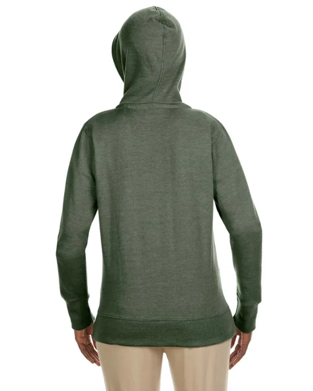 econscious Ladies' Heathered Full-Zip Hooded Sweatshirt — view 4