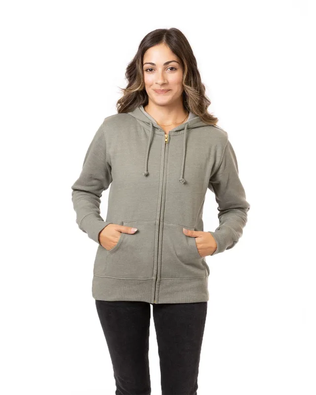 econscious Ladies' Heathered Full-Zip Hooded Sweatshirt — view 5