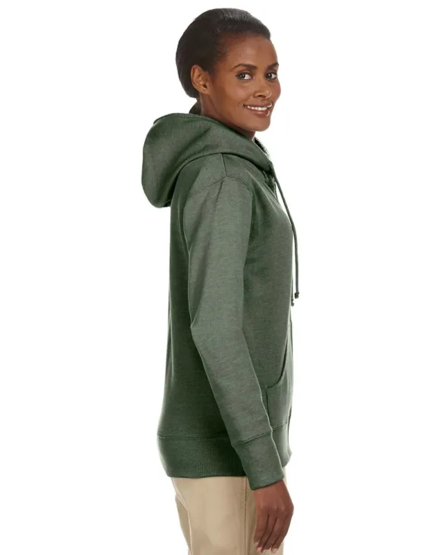 econscious Ladies' Heathered Full-Zip Hooded Sweatshirt — view 6