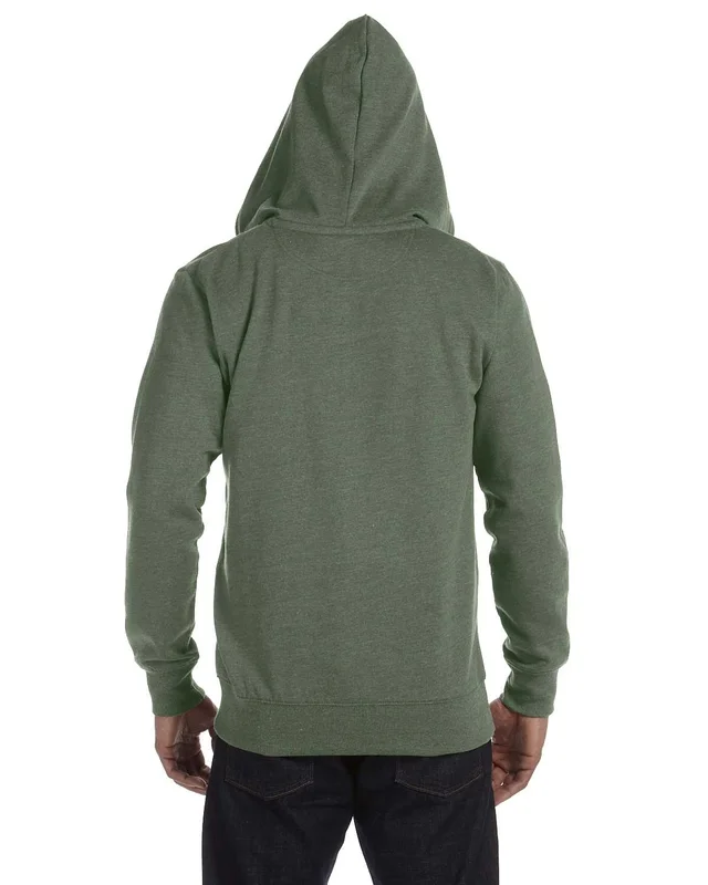 econscious Unisex Heathered Full-Zip Hooded Sweatshirt