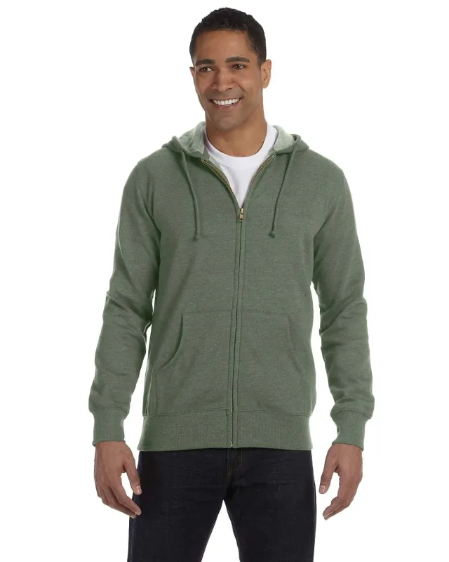 econscious Unisex Heathered Full-Zip Hooded Sweatshirt — view 2