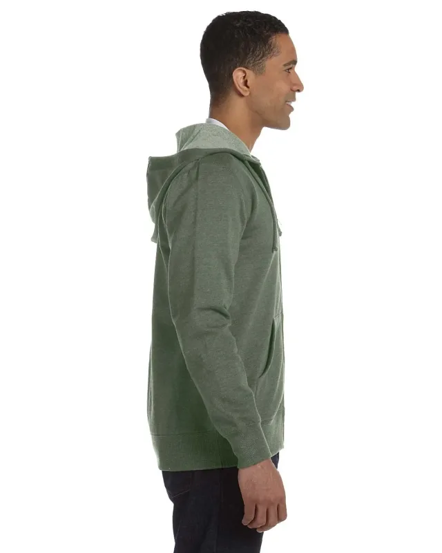 econscious Unisex Heathered Full-Zip Hooded Sweatshirt — view 3