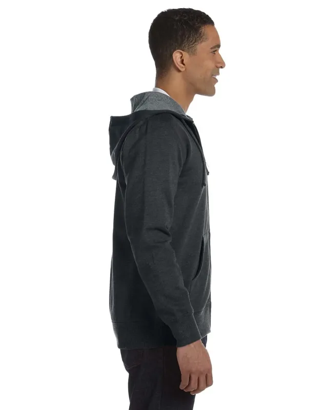 econscious Unisex Heathered Full-Zip Hooded Sweatshirt — view 9