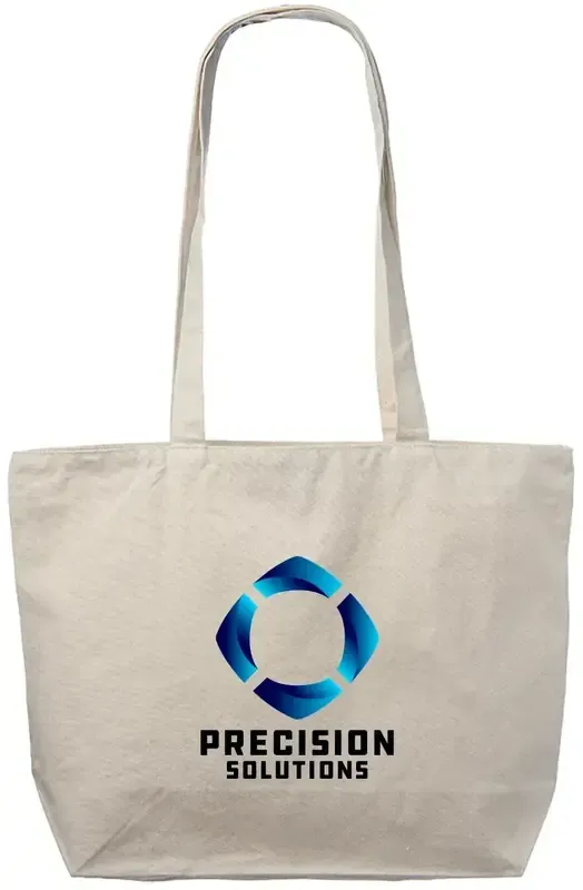 Eden Cotton Canvas Tote Bag w/ Zipper Closure (Full Color)