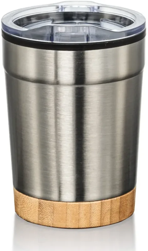 Eduardo 12oz Double-Wall Tumbler with Sliding Lid & Bamboo Base — view 9