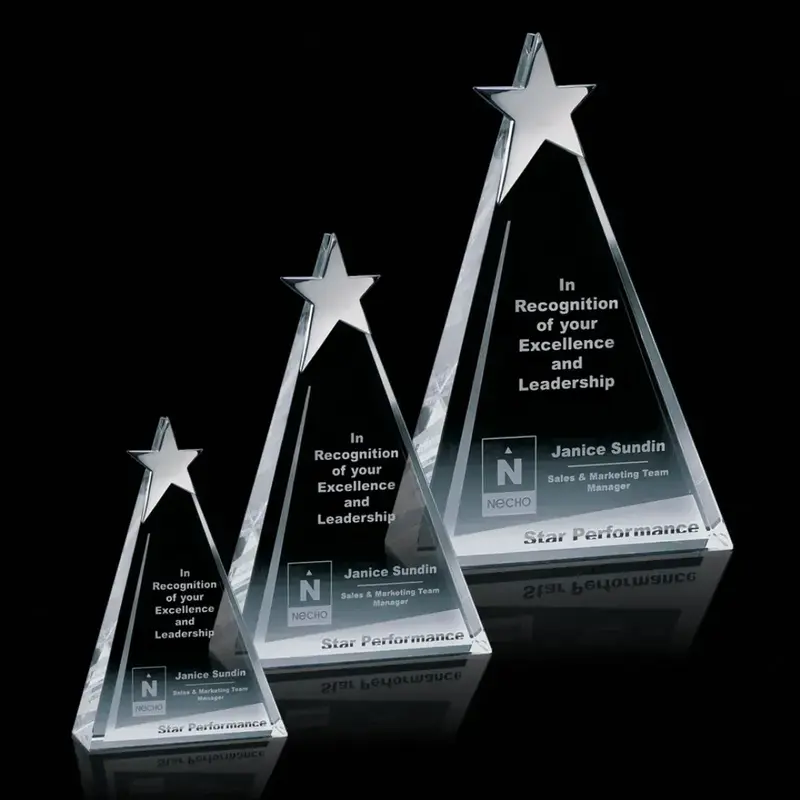 Custom Chrome Triangle Star Award - 3 Sizes