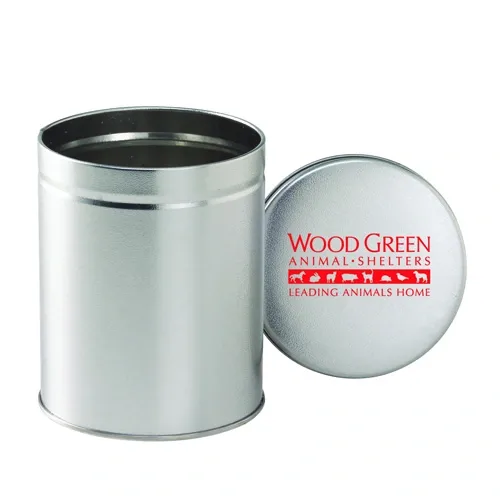 Elegant Quart-Sized Round Tin Canister — view 8