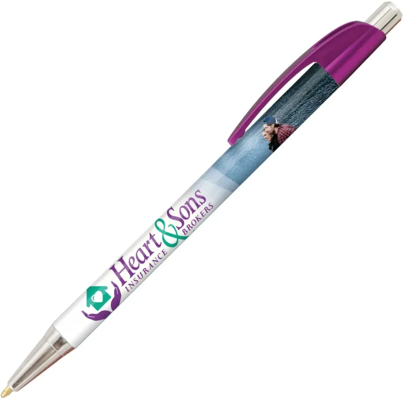 Elite Slim Metallic Click Pen (Black or Blue Ink) — view 5