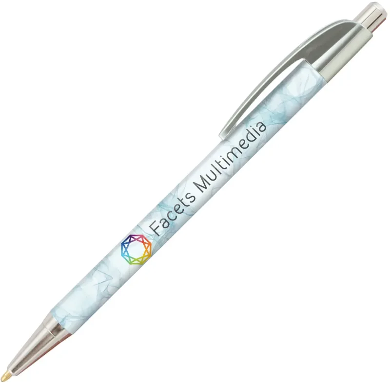 Elite Slim Metallic Click Pen (Black or Blue Ink) — view 7
