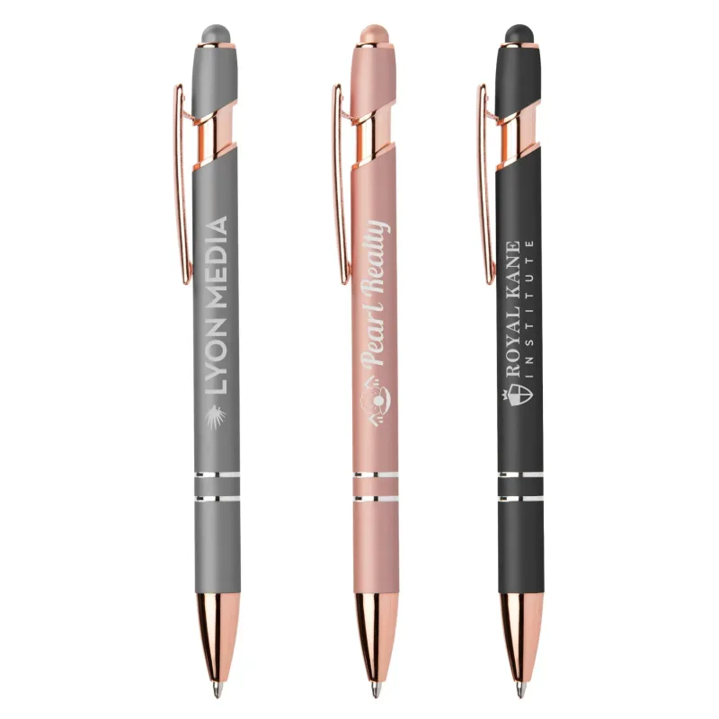 Ellipse Softy Rose Gold Metallic Pen w/ Stylus β view 1