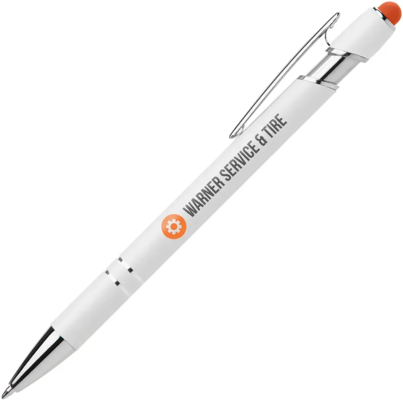 Ellipse Softy White Barrel Metal Pen Click Pen (Black Ink) — view 5