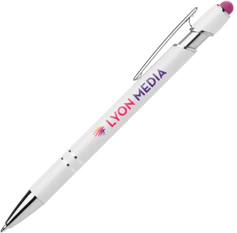 Ellipse Softy White Barrel Metal Pen Click Pen (Black Ink) — view 6