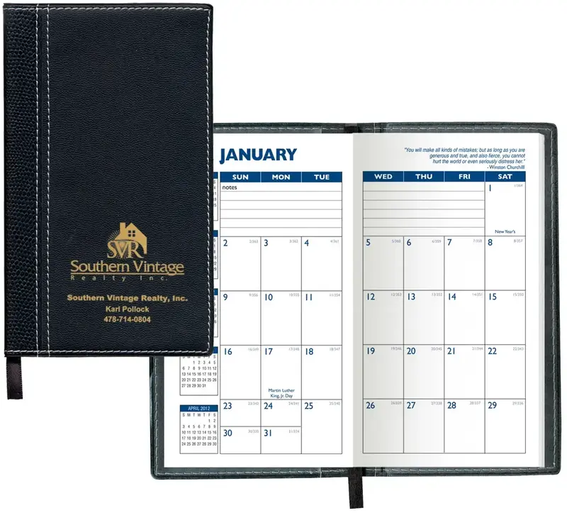 "Custom Branded Enterprise" Two-Tone Vinyl Soft Cover Planner