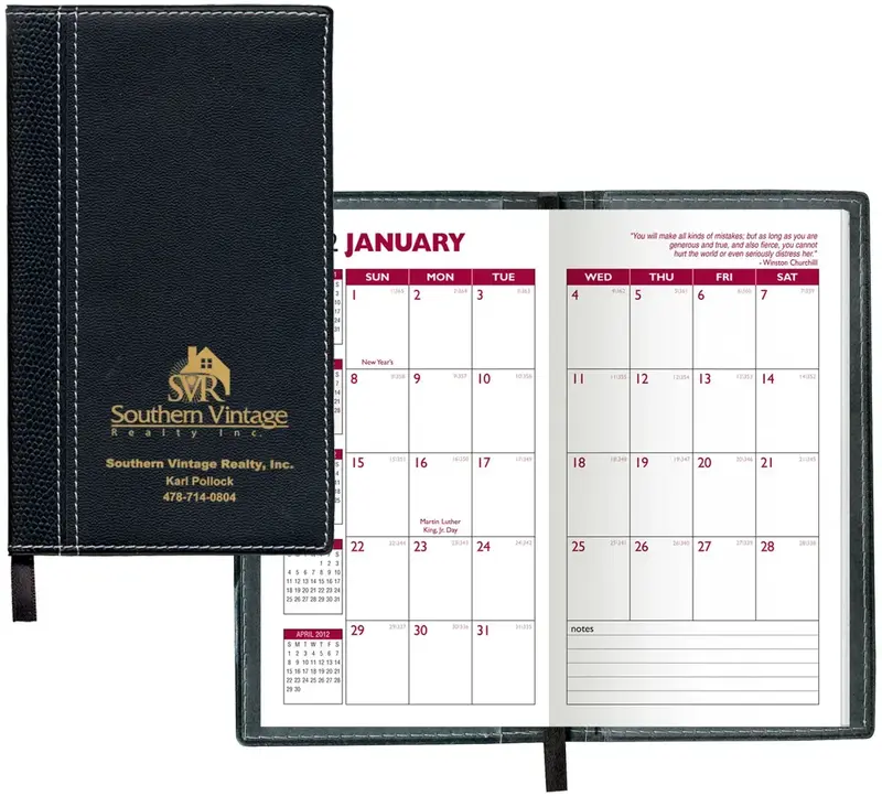 Customized Promotional Two-Tone Vinyl Soft Cover Planner