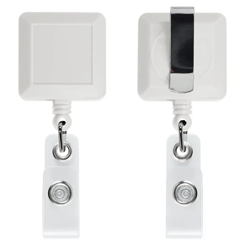 Everyday Retractable Opaque Badge Reel - Round & Square Shape — view 4