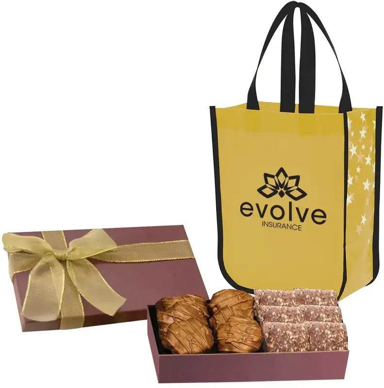 Executive Gift Set With Star Struck Lola Laminated Non-Woven Tote Bag