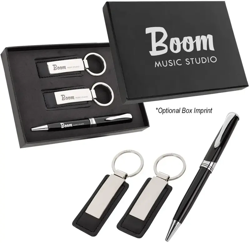 Executive Pen And Leatherette Key Tag Box Set