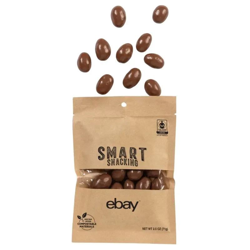 FairTrade Milk Chocolate Almonds in Compostable Kraft Pouch — view 2