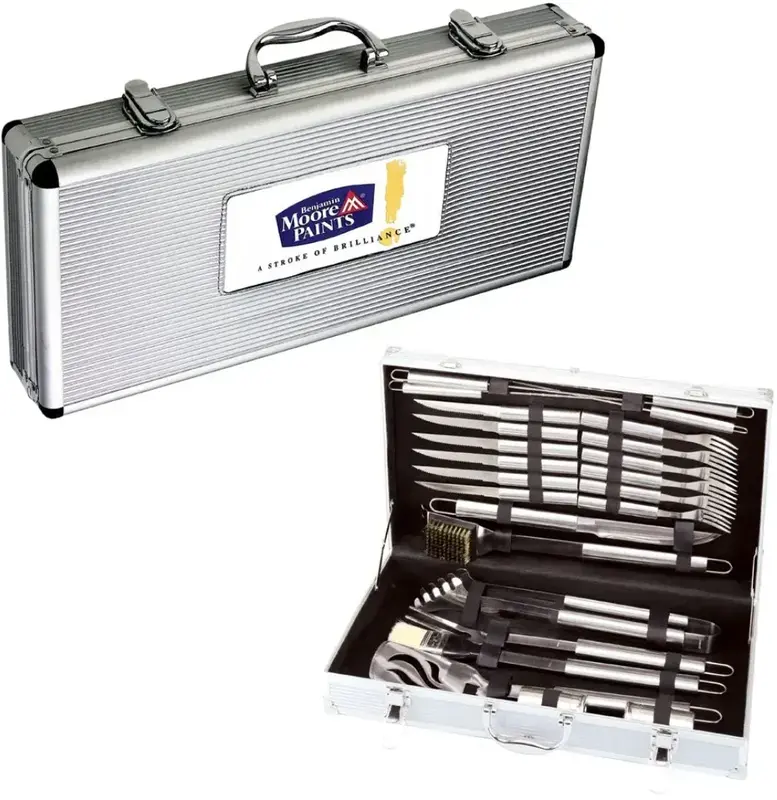 24-Piece Customized BBQ Set with Metal Case