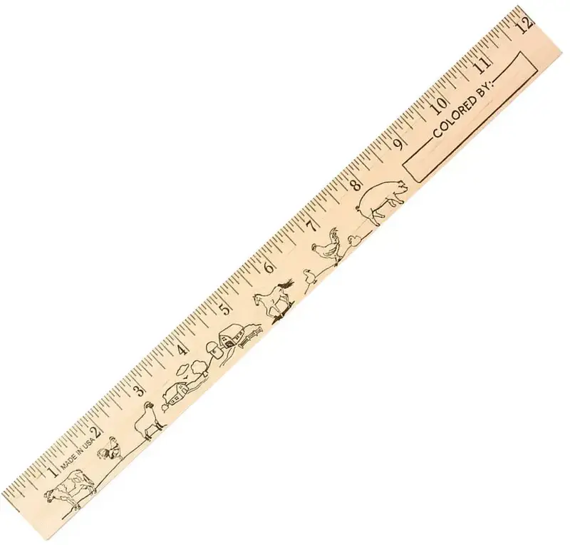 Customizable Wood Farm Animals U-Color Rulers for Promotions & Schools