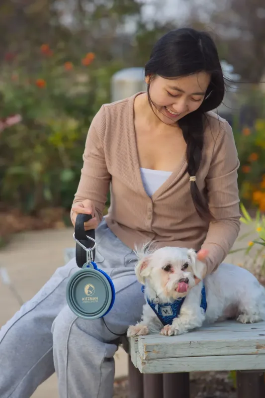 Custom Collapsible Pet Bowl with Carabiner — view 2