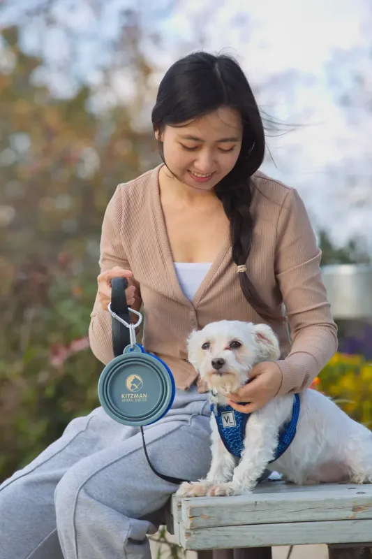 Custom Collapsible Pet Bowl with Carabiner — view 7
