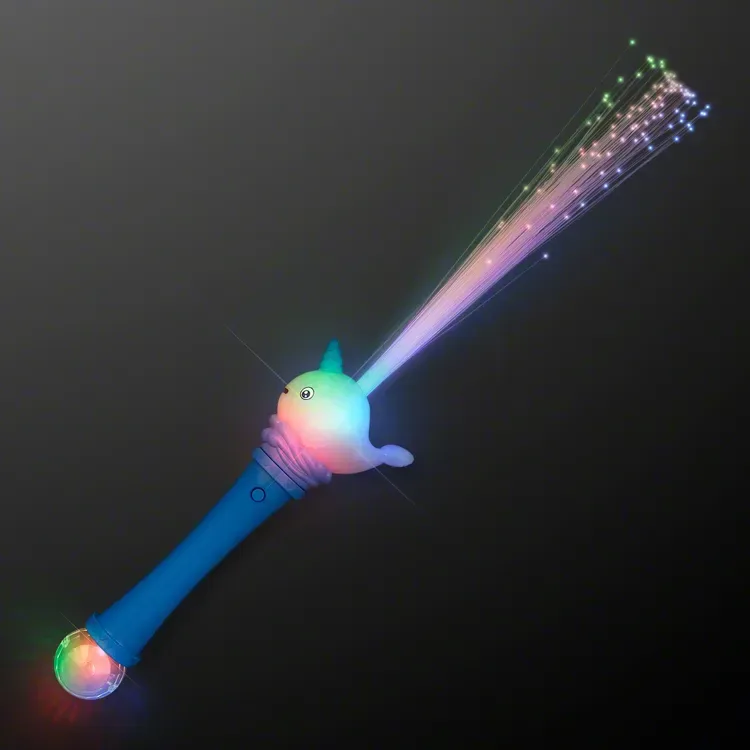 Fiber Optic Cute Narwhal Blinky Toy Wand — view 2