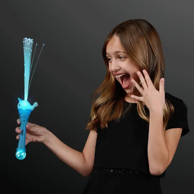Fiber Optic Cute Narwhal Blinky Toy Wand — view 3