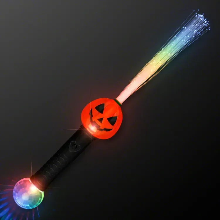 Fiber Optic Light Up Pumpkin Wands 15" — view 2