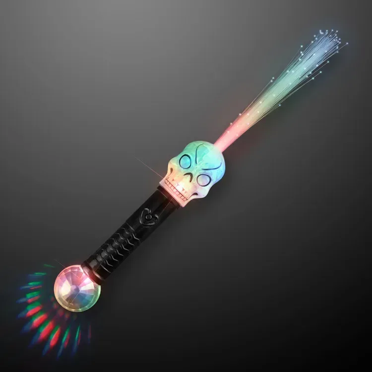 Fiber Optic Light Up Skull Wands 15" — view 3