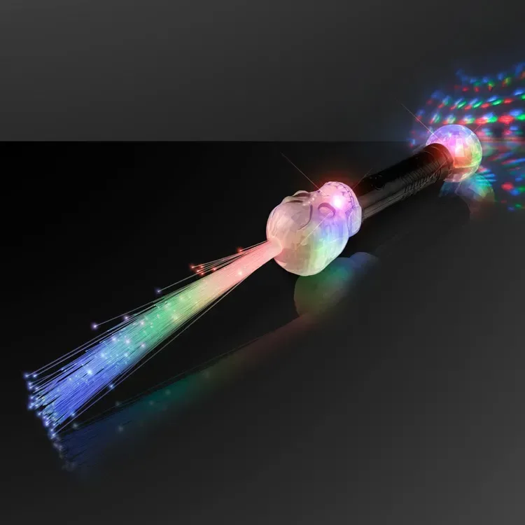 Fiber Optic Light Up Skull Wands 15" — view 4