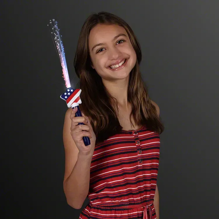 Fiber Optic Stars & Stripes Wands — view 2