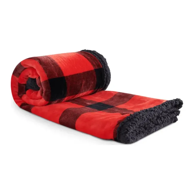 Personalized Buffalo Plaid Sherpa Blanket by Field & Co. — view 4