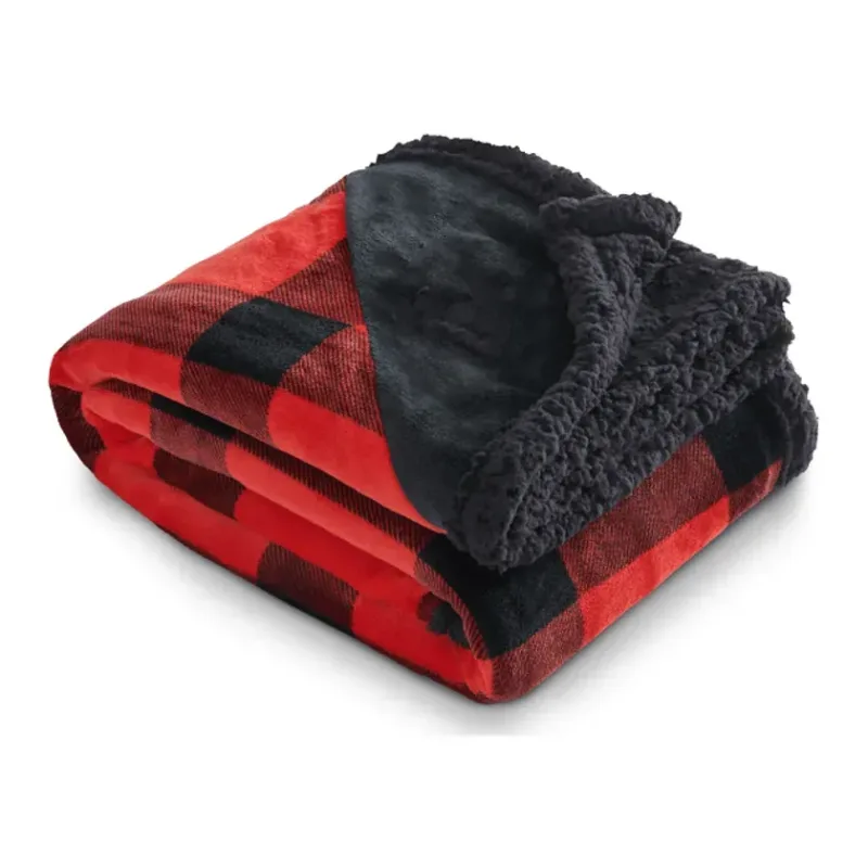 Personalized Buffalo Plaid Sherpa Blanket by Field & Co. — view 7