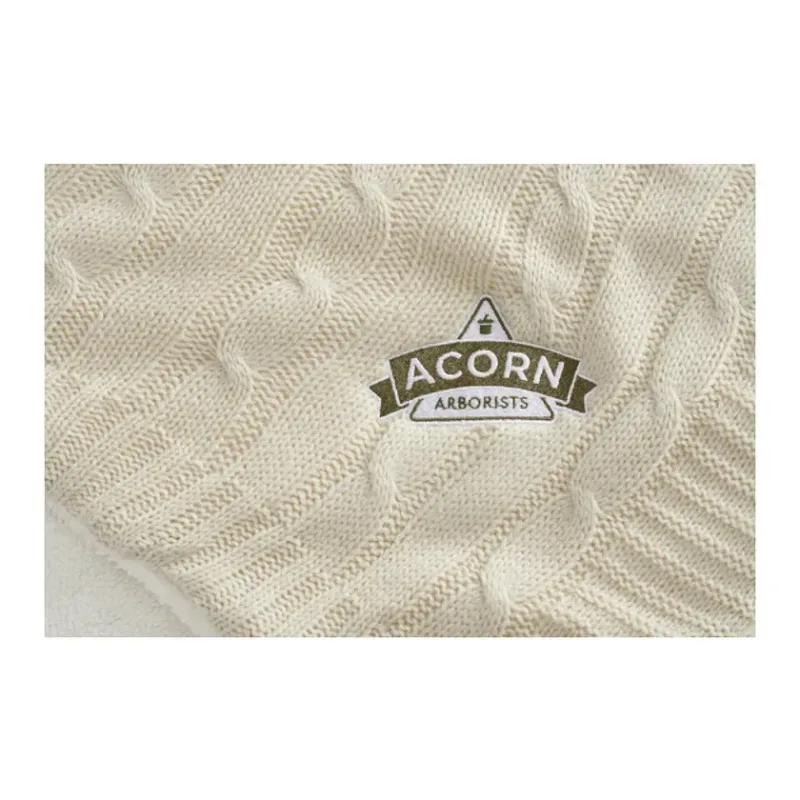 Branded Field & Co. Sherpa Blanket - Cable Knit Design — view 12