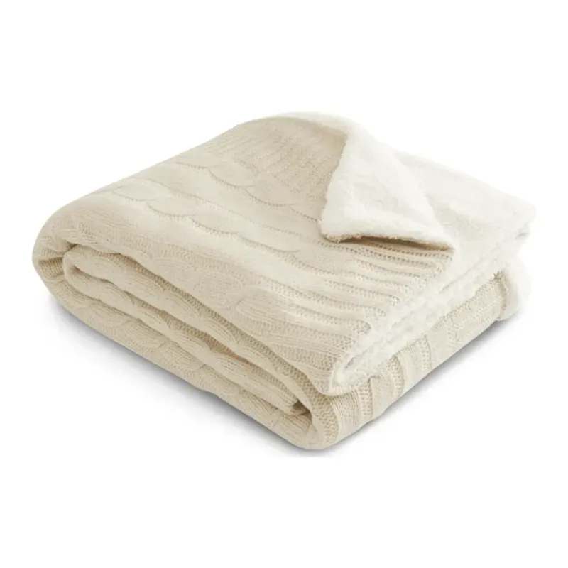 Branded Field & Co. Sherpa Blanket - Cable Knit Design — view 15