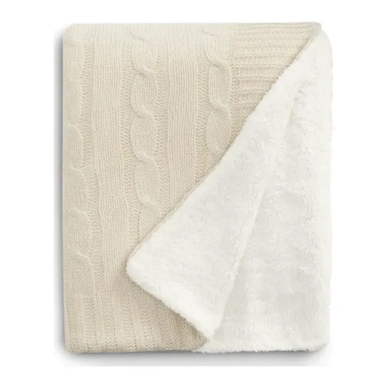 Branded Field & Co. Sherpa Blanket - Cable Knit Design — view 17